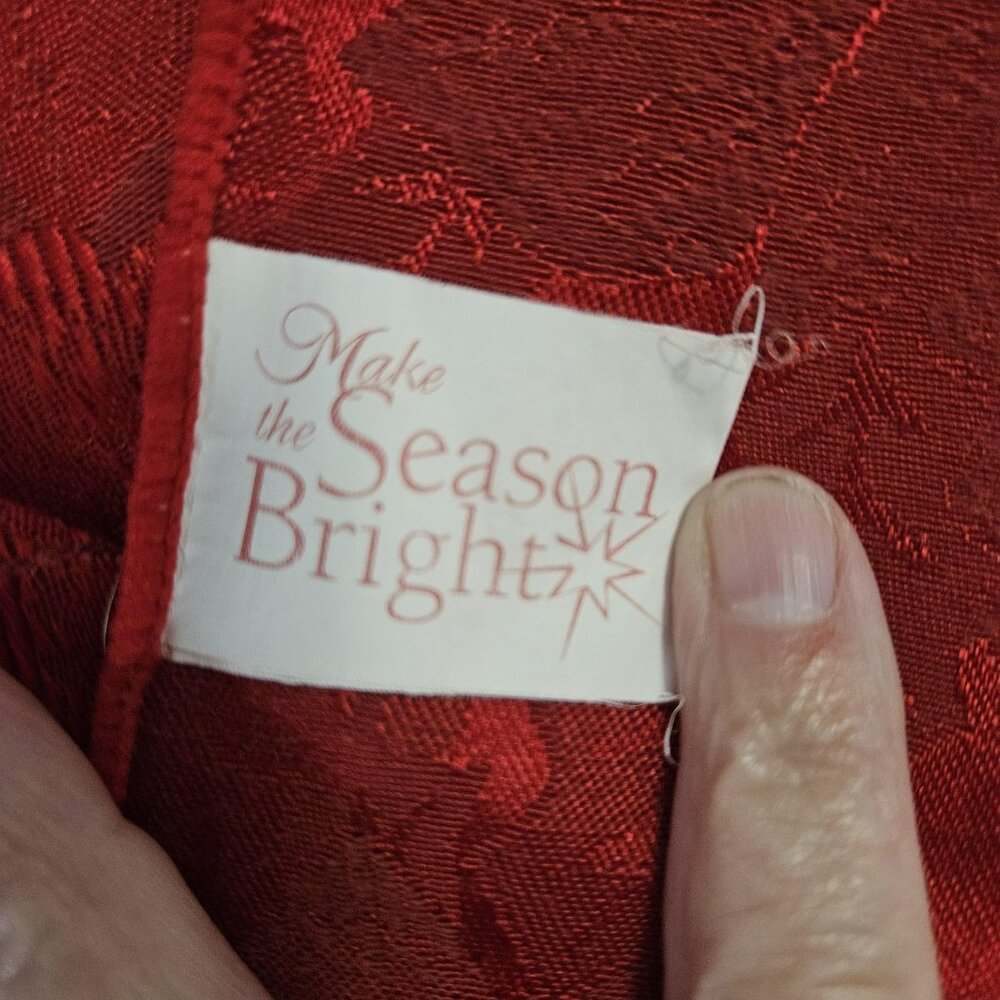 Kohl's Make the Season Bright Tablecloth 116x57 Rectangle Red Holiday Christmas - Picture 7 of 9